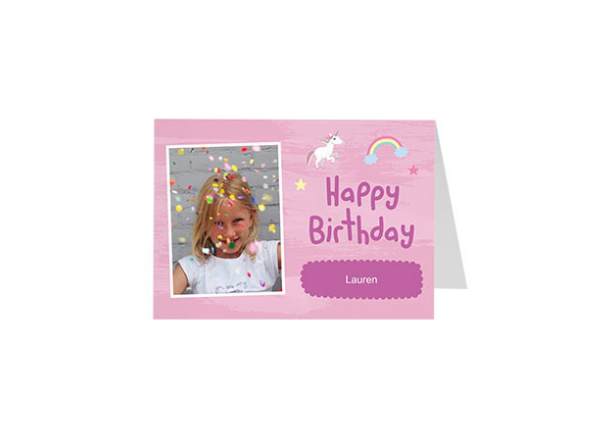 Pink Striped Easter card
