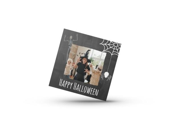 Black personalised happy halloween card