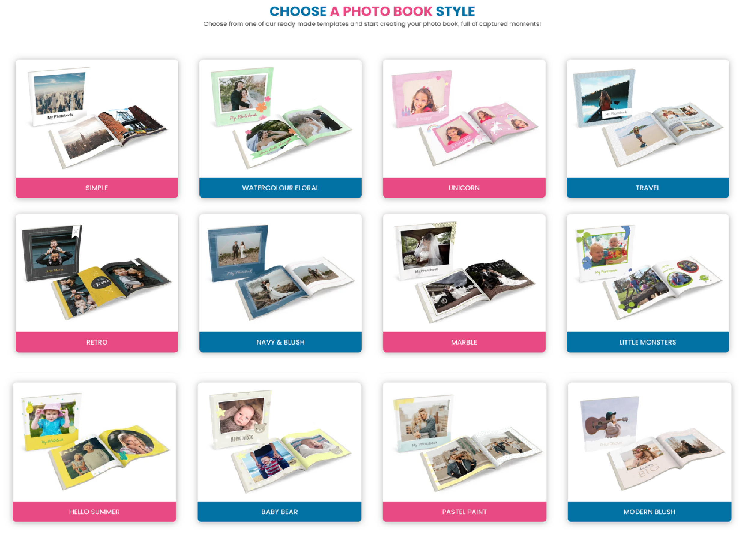choose your photo book style
