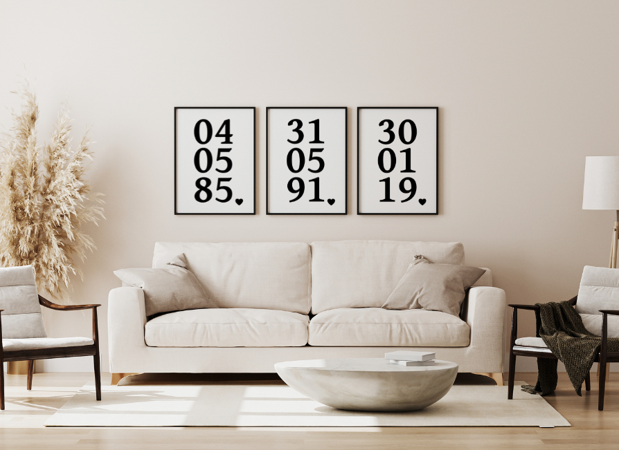 A3 special date wall art print