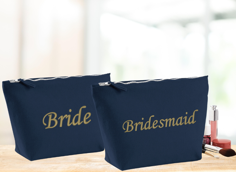 Embroidered Brides make up bags